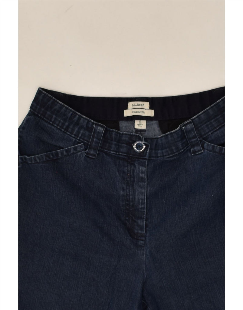 L.L.BEAN Womens Classic Fit Denim Shorts US 12 Large W30 Navy Blue Cotton | Vintage L.L.Bean | Thrift | Second-Hand L.L.Bean | Used Clothing | Messina Hembry 