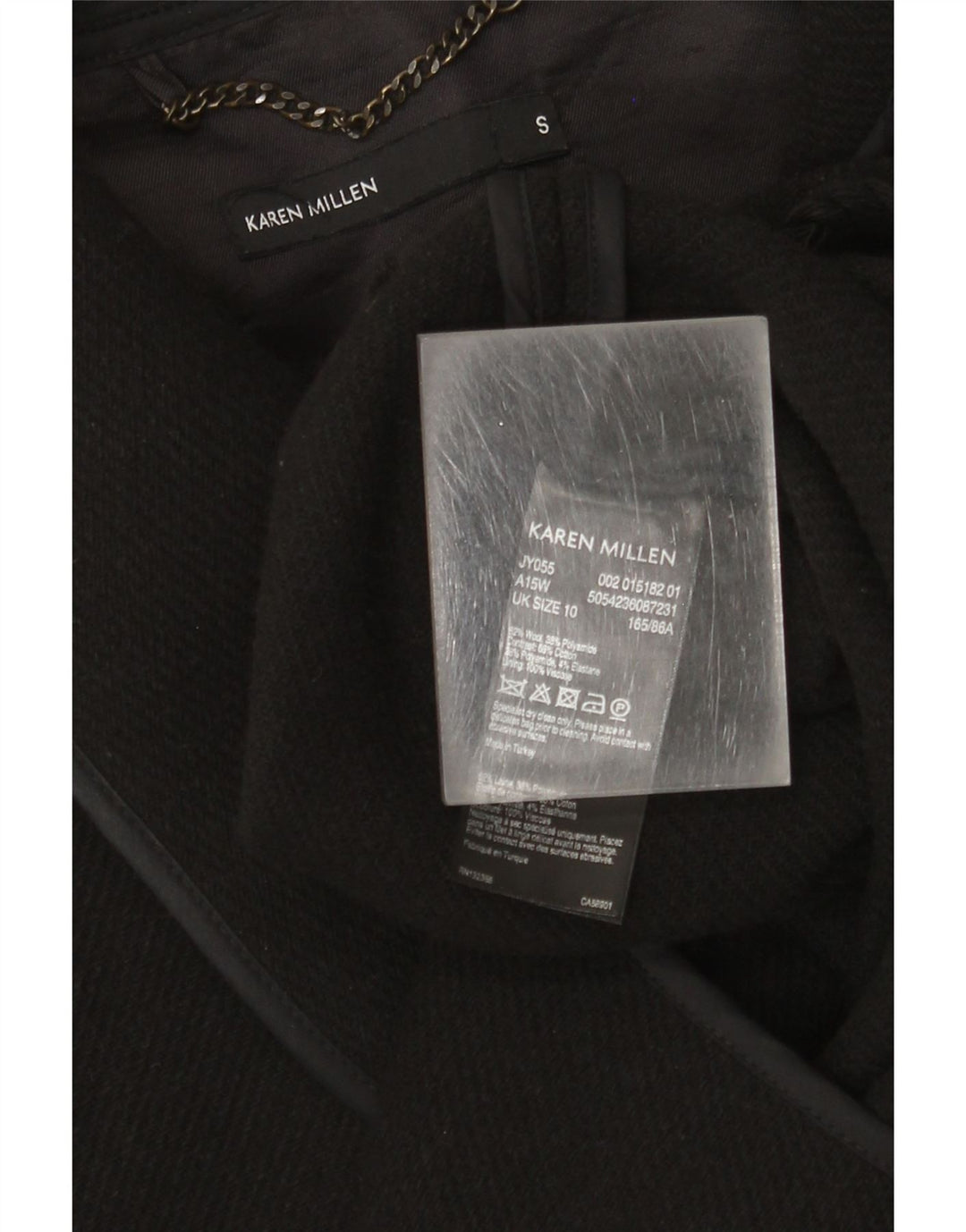 Karen Millen Womens Overcoat UK 10 Small Black Wool