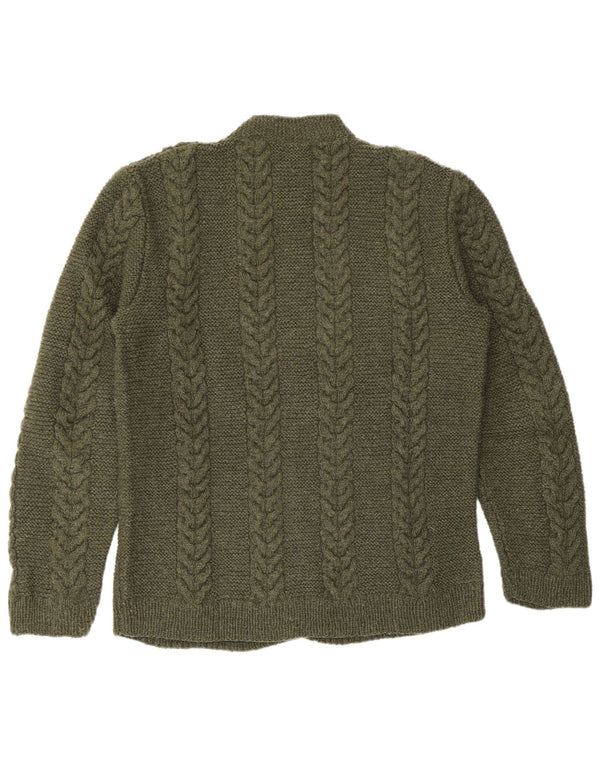 Vintage Mens Cardigan Sweater Medium Khaki