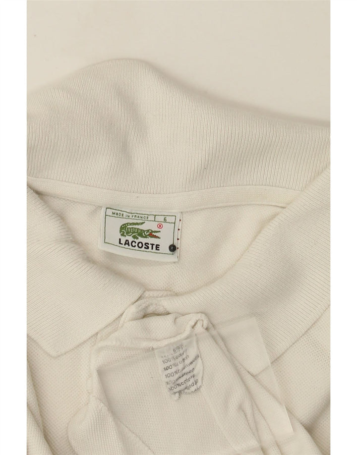 Lacoste Mens Polo Shirt Size 6 XL White Cotton
