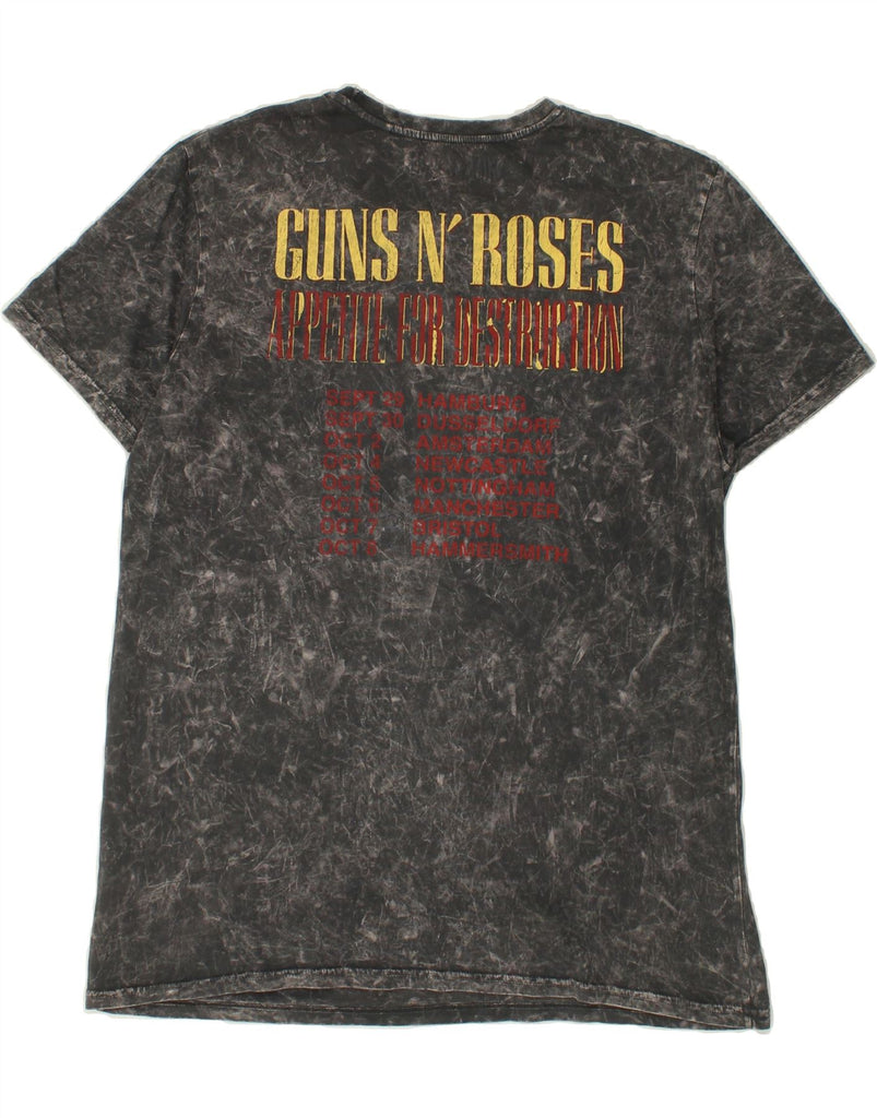 VINTAGE Mens Guns & Roses Graphic T-Shirt Top Large Grey Cotton Vintage Vintage and Second-Hand Vintage from Messina Hembry 