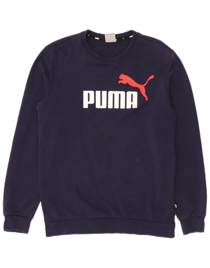 Adidas Mens Graphic Sweatshirt Jumper Small Navy Blue Cotton