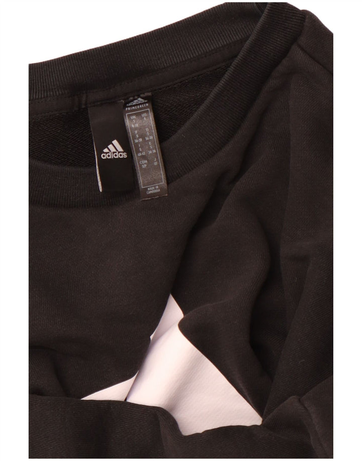 ADIDAS Womens Primegreen Oversized Sweatshirt Jumper UK 8/10 Small Black