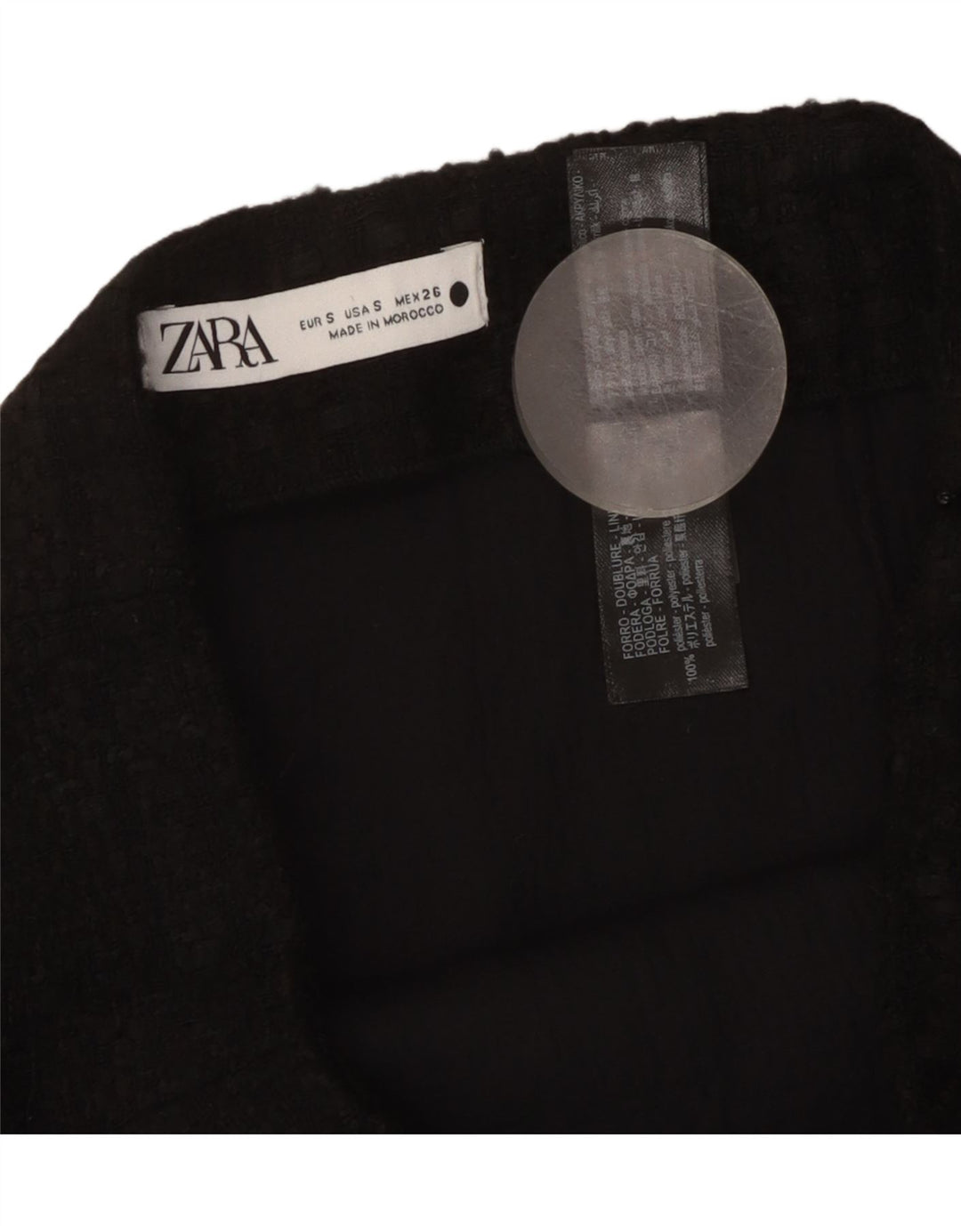 Zara Womens Mini Skirt Small W26  Black Check Acrylic