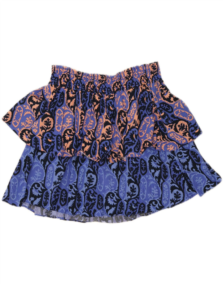 Scotch & Soda Womens Tiered Skirt W30 Medium Blue Paisley Viscose