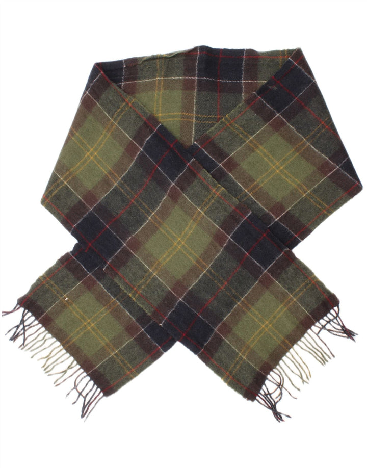 Barbour Mens Rectangle Scarf One Size Green Plaid Wool