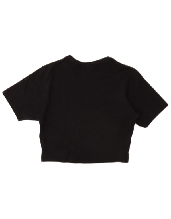 Nike Womens Crop T-Shirt Top UK 8 Small Black
