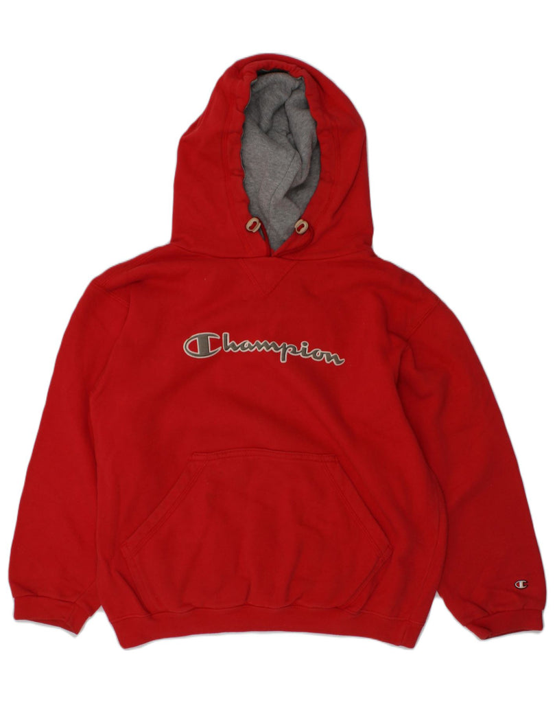 CHAMPION Boys Graphic Hoodie Jumper 7-8 Years Red Cotton | Vintage Champion | Thrift | Second-Hand Champion | Used Clothing | Messina Hembry 