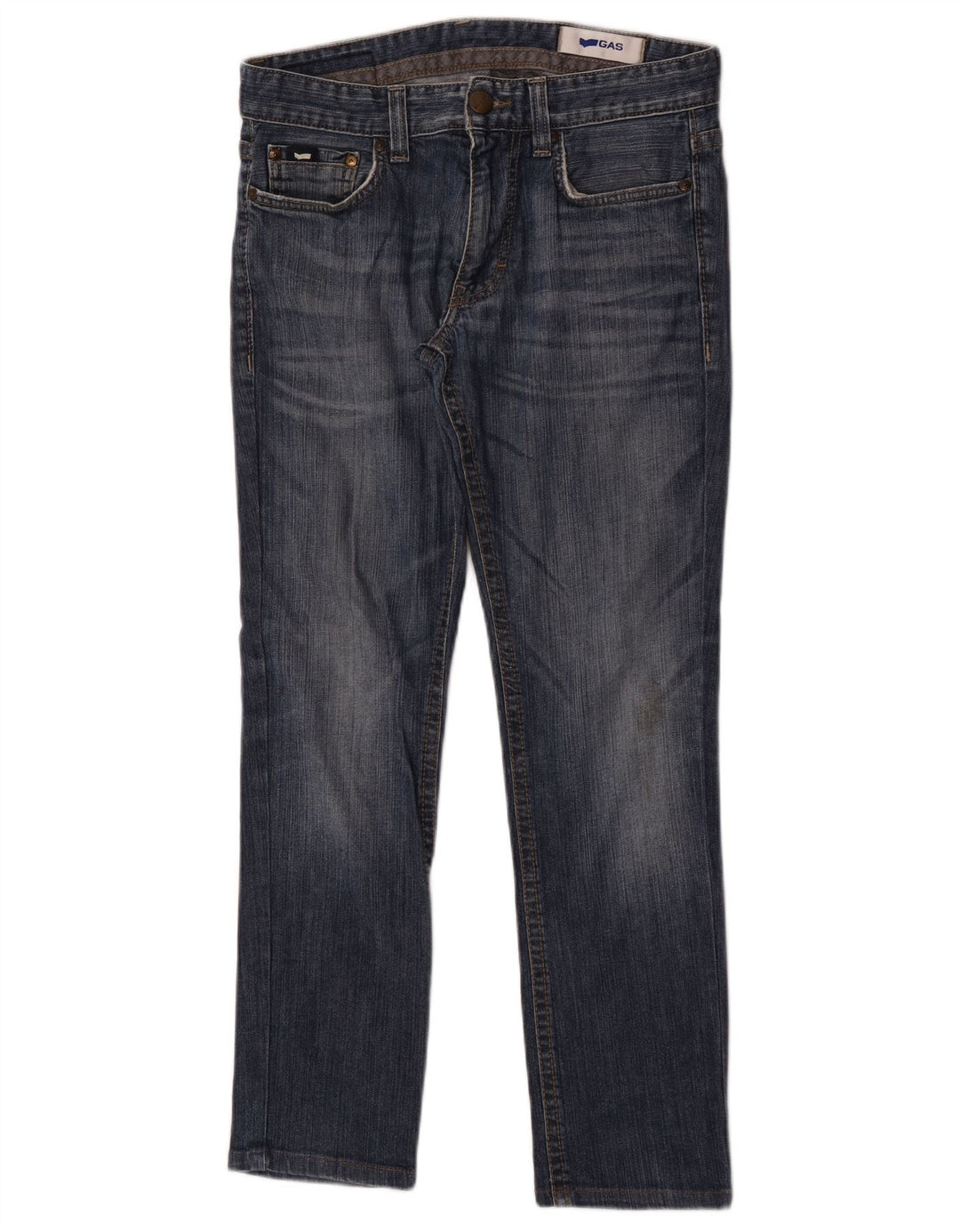 Gas Mens Straight Jeans W31 L28 Navy Blue Cotton