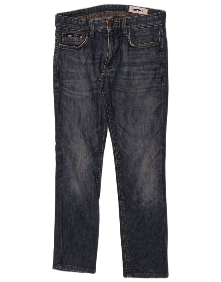 Gas Mens Straight Jeans W31 L28 Navy Blue Cotton