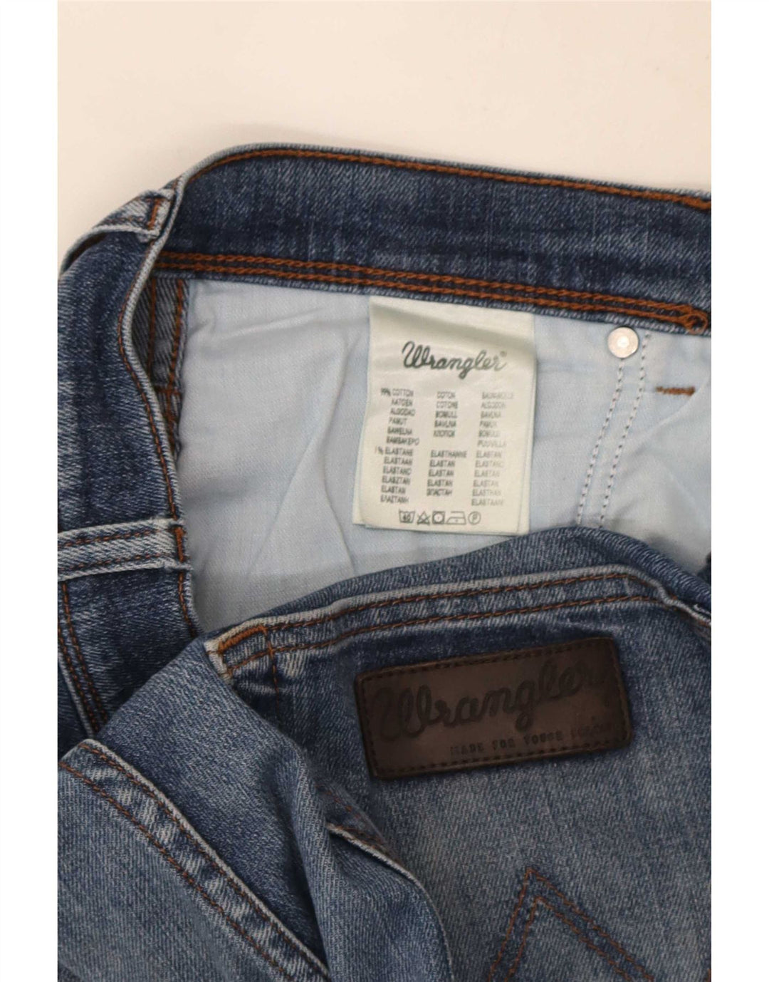 Wrangler Mens Texas Stretch Straight Jeans W34 L32 Blue Cotton