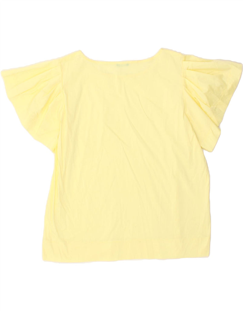 BENETTON Womens Batwing Blouse Top UK 16 Large Yellow | Vintage Benetton | Thrift | Second-Hand Benetton | Used Clothing | Messina Hembry 