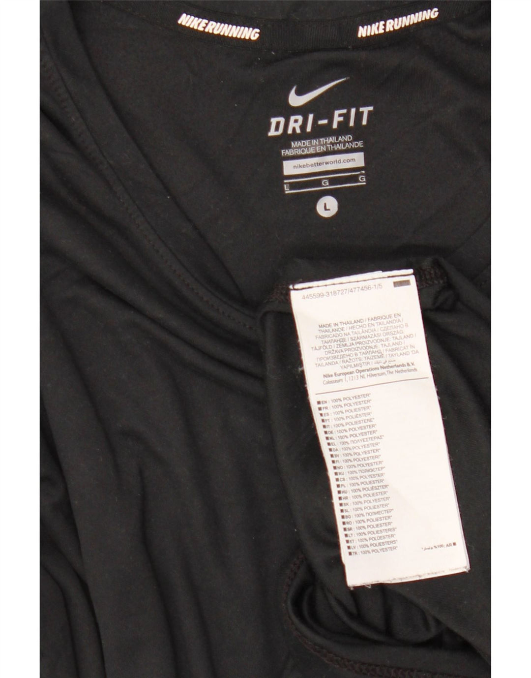 Nike Womens Dri Fit Top Long Sleeve UK 16 Large Black Polyester