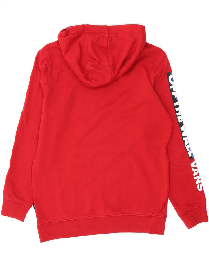 VANS Womens Graphic Hoodie Jumper UK 14 Medium Red Cotton Vintage Vans and Second-Hand Vans from Messina Hembry 