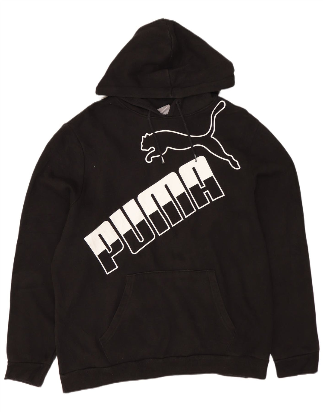 PUMA Mens Graphic Hoodie Jumper Large Black