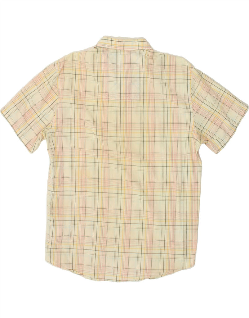 DOCKERS Mens Short Sleeve Shirt XL Yellow Check Cotton | Vintage Dockers | Thrift | Second-Hand Dockers | Used Clothing | Messina Hembry 