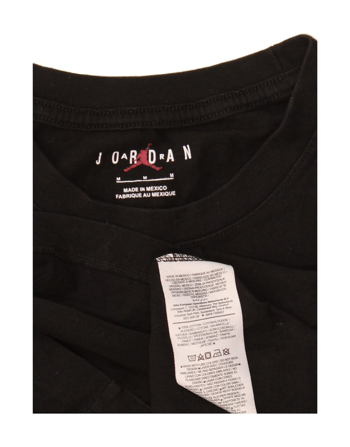 JORDAN Mens Graphic T-Shirt Top Medium Black Cotton Vintage Jordan and Second-Hand Jordan from Messina Hembry 