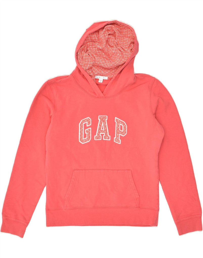 GAP Womens Graphic Hoodie Jumper UK 6 XS Pink Cotton | Vintage Gap | Thrift | Second-Hand Gap | Used Clothing | Messina Hembry 