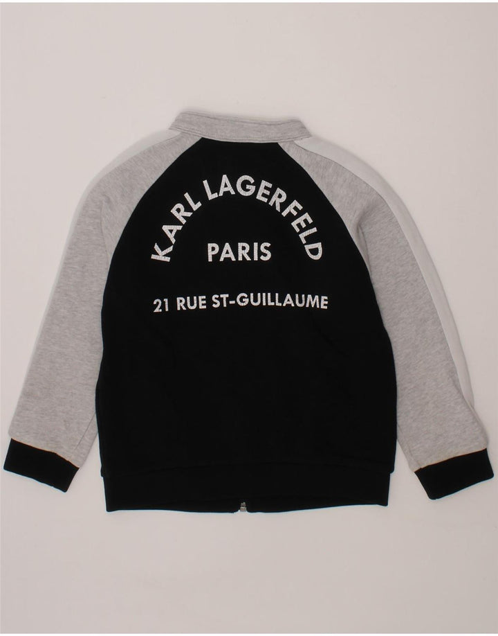 KARL LAGERFELD Boys Paris Tracksuit Top Jacket 4-5 Years Black Colourblock Vintage Karl Lagerfeld and Second-Hand Karl Lagerfeld from Messina Hembry 