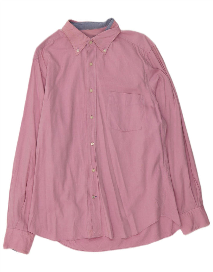 MASSIMO DUTTI Mens Shirt Large Pink Cotton