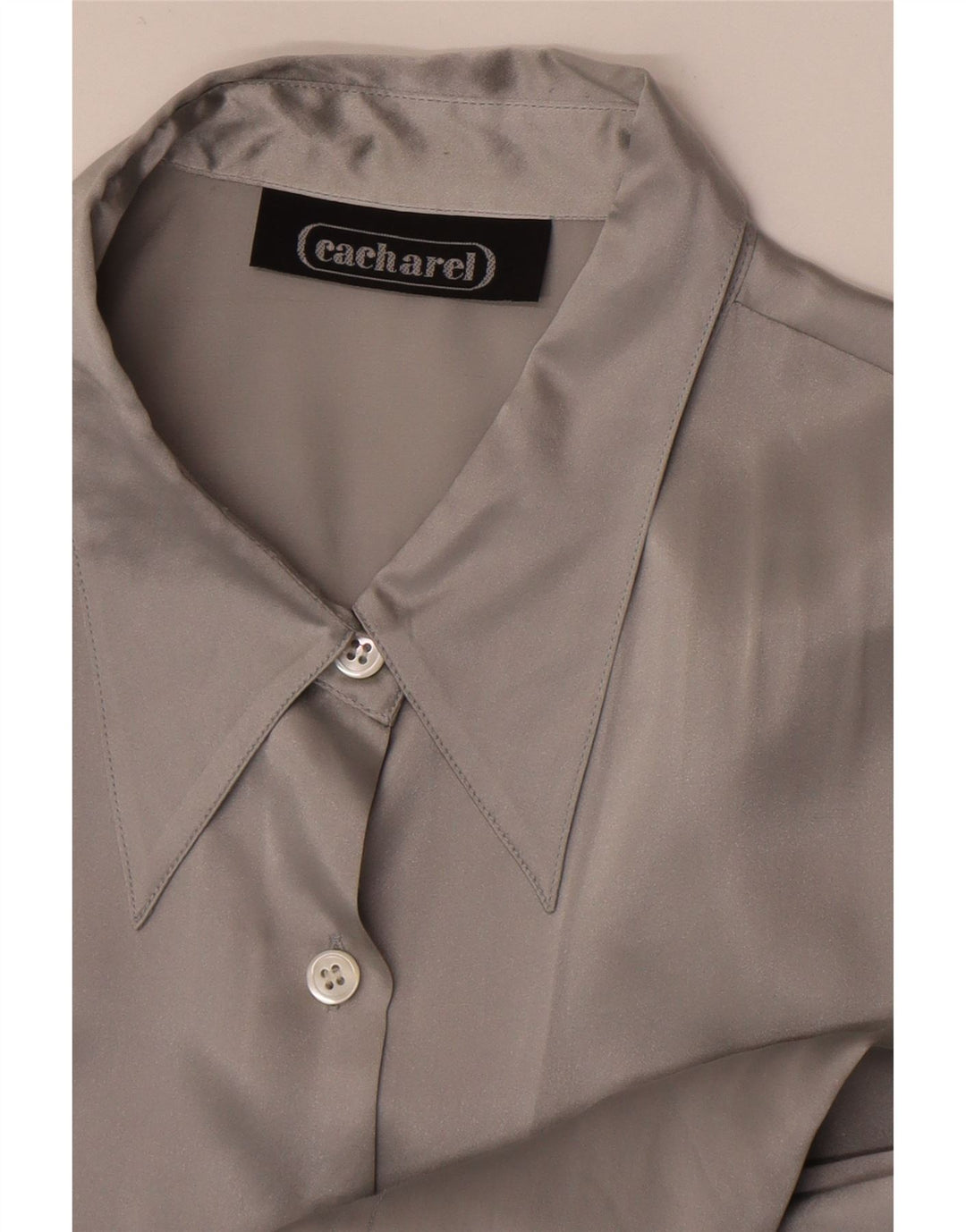 Cacharel Womens Shirt Blouse IT 42 Medium Grey Silk