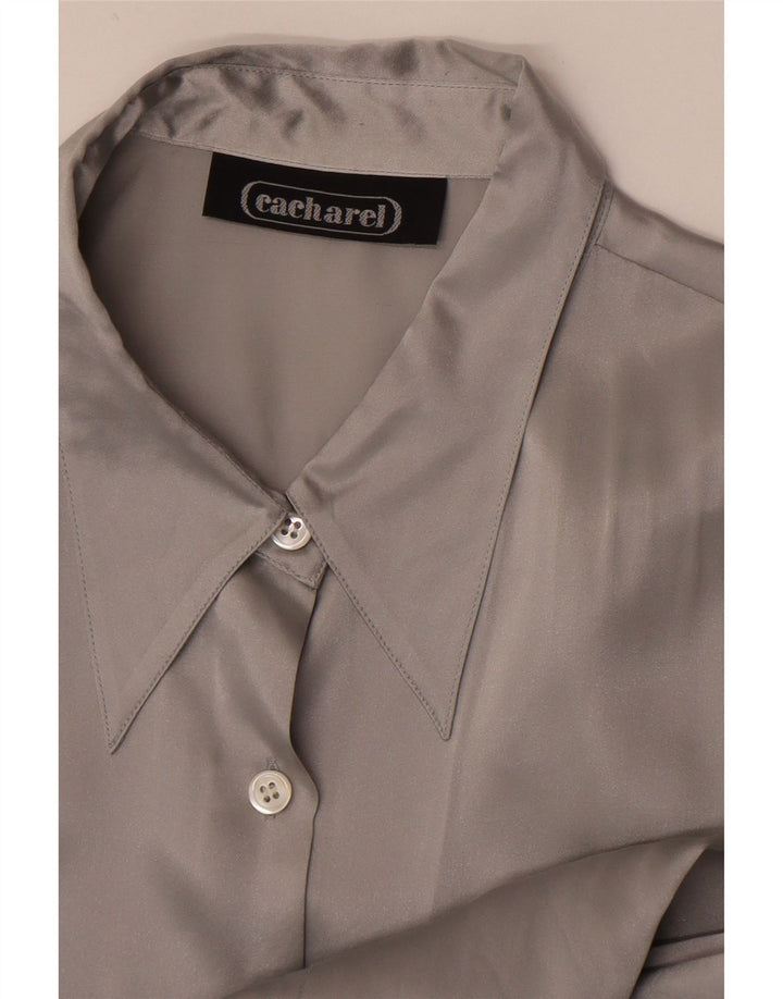 Cacharel Womens Shirt Blouse IT 42 Medium Grey Silk
