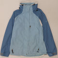 Columbia Womens Hooded Oversized Rain Jacket UK 10 Small Blue Colourblock