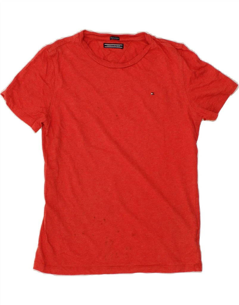 TOMMY HILFIGER Womens T-Shirt Top UK 8 Small Red Cotton Vintage Tommy Hilfiger and Second-Hand Tommy Hilfiger from Messina Hembry 