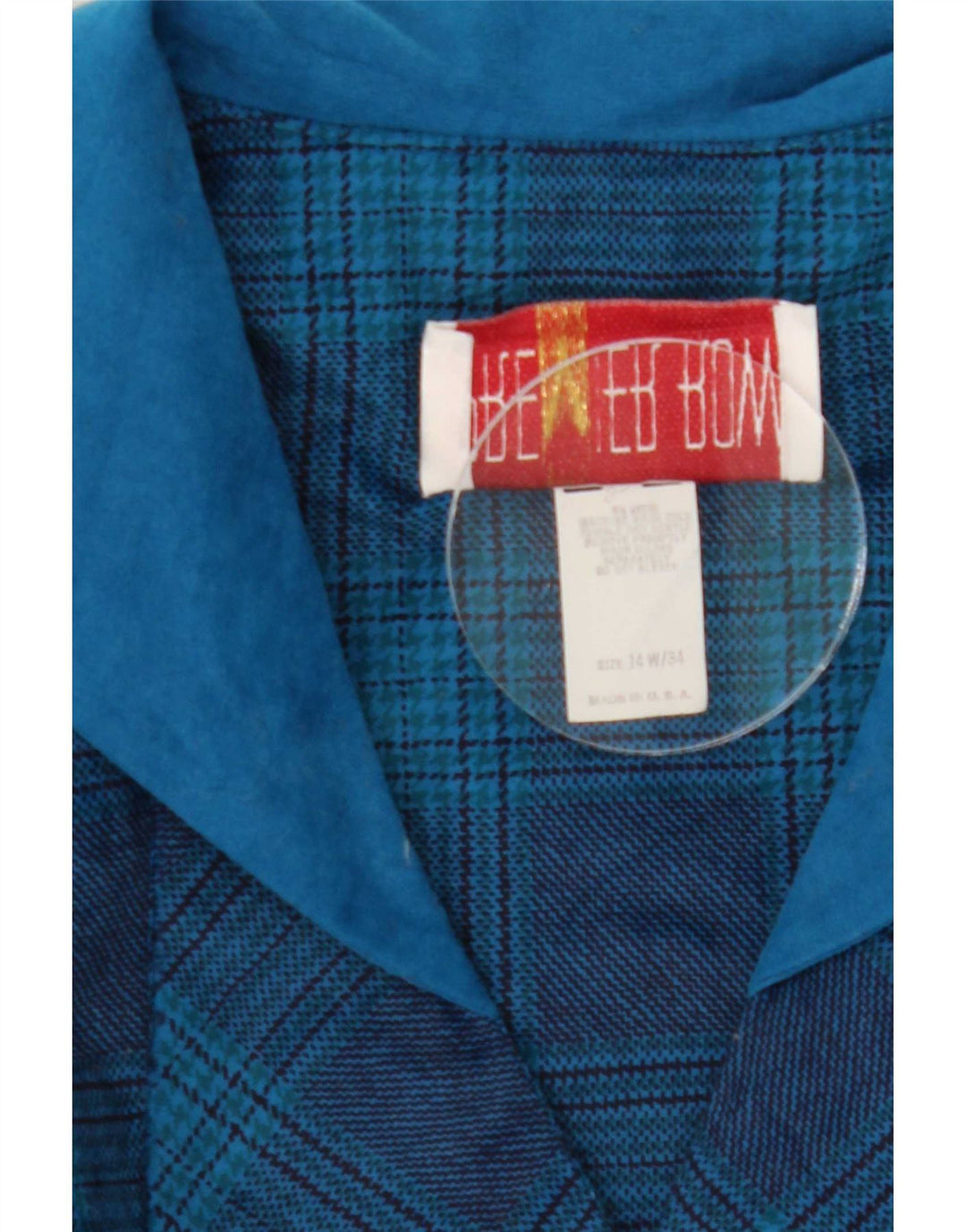Vintage Womens Double Breasted Shift Dress UK 14 Medium Blue Check