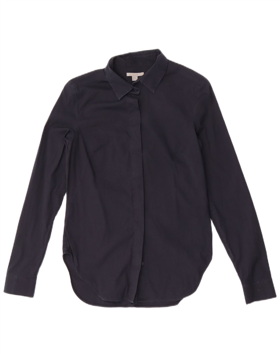 Cos Womens Shirt EU 34 XS Navy Blue Cotton