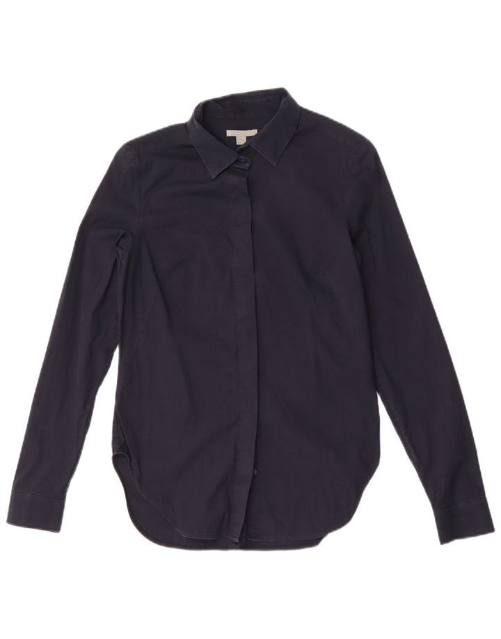 Cos Womens Shirt EU 34 XS Navy Blue Cotton