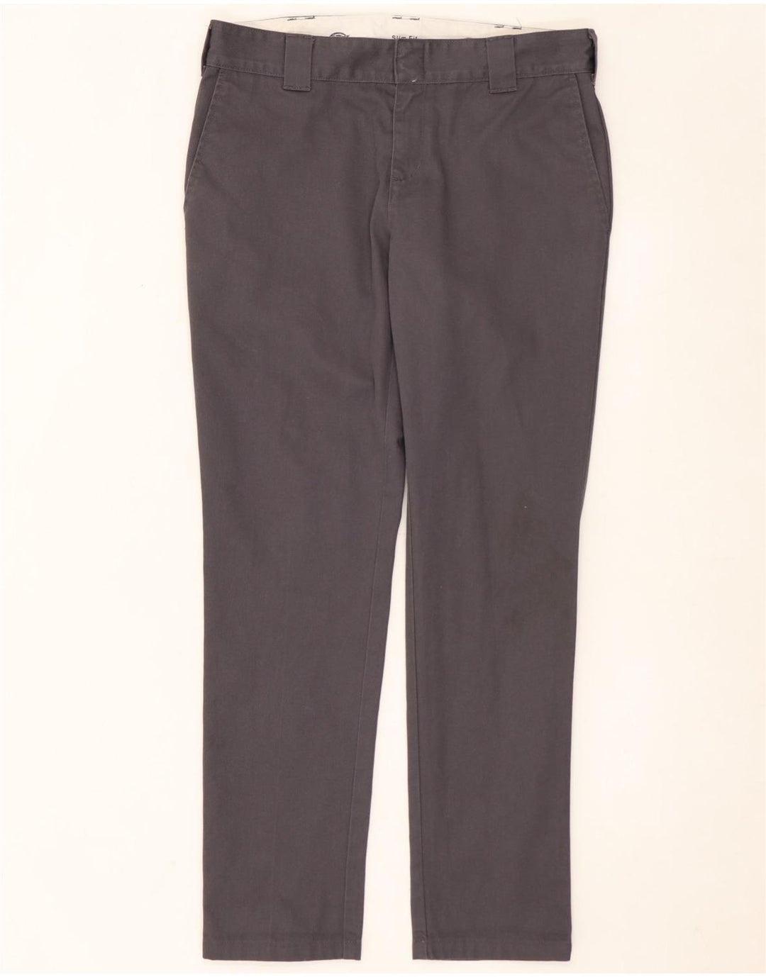 DICKIES Mens Slim Fit Chino Trousers W32 L32 Grey Cotton