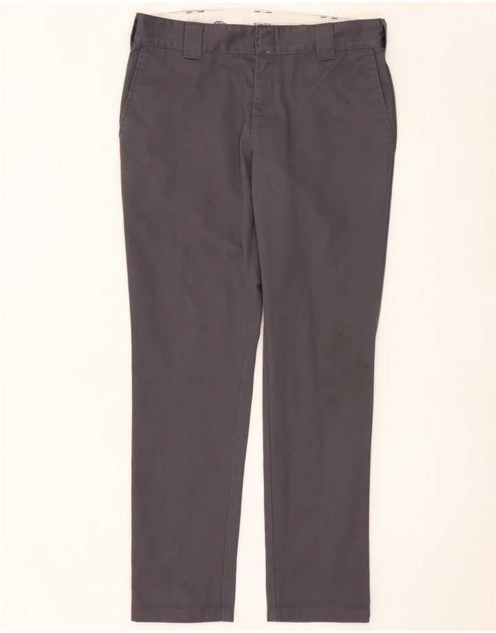 DICKIES Mens Slim Fit Chino Trousers W32 L32 Grey Cotton