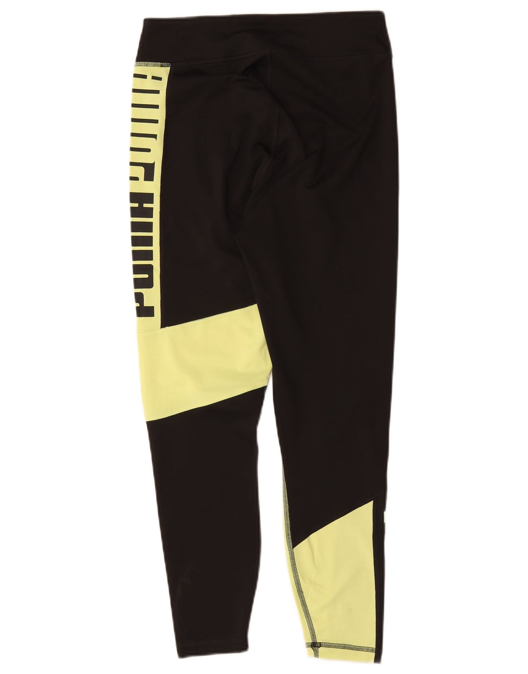 Puma Womens Graphic Leggings UK 12 Medium Black Colourblock Nylon