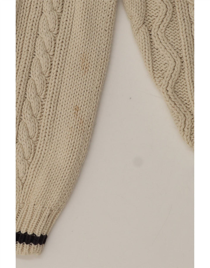 Cotton Republic Mens V-Neck Jumper Sweater Medium Off White Cotton