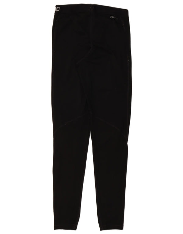 Nike Womens Dri Fit Graphic Leggings UK 12 Medium Black Polyester