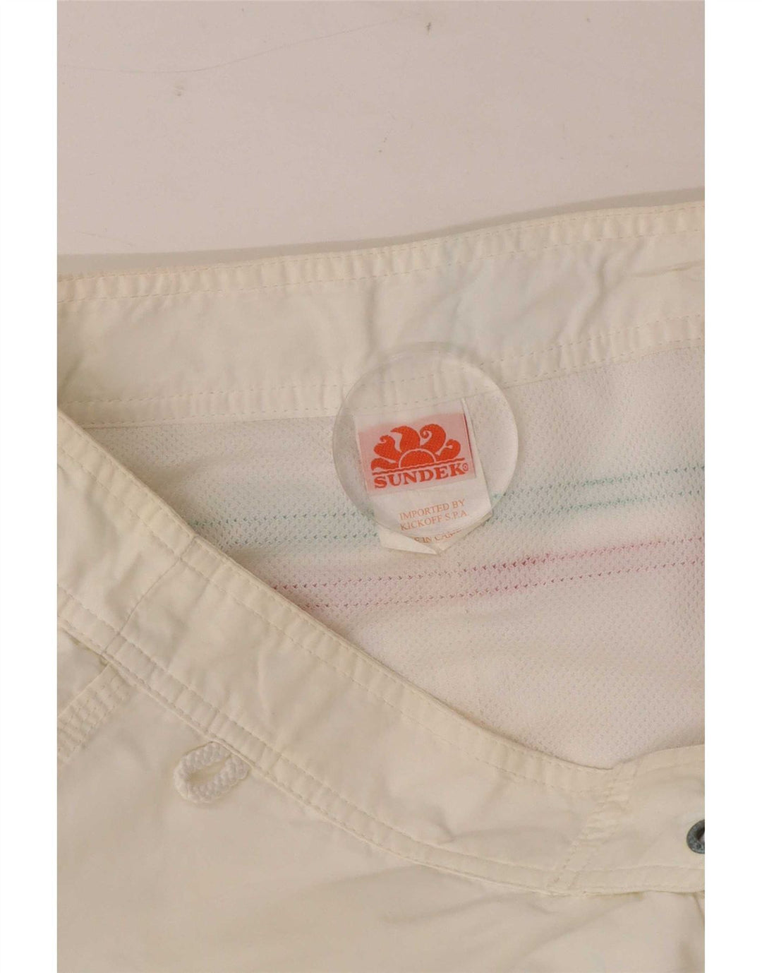 Sundek Mens Swimming Shorts Medium White Nylon