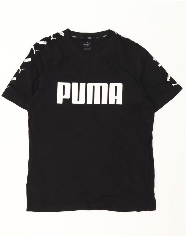 Puma Mens Graphic T-Shirt Top Large Black Cotton