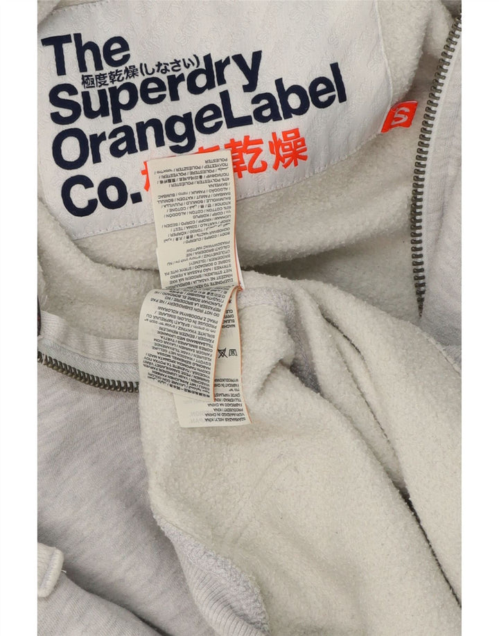 Superdry Mens Zip Hoodie Sweater Small Grey Cotton