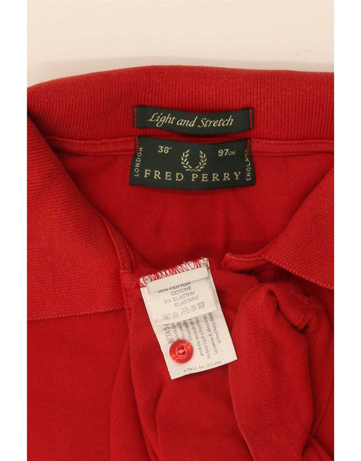 Fred Perry Mens Polo Shirt Small Red Striped Cotton