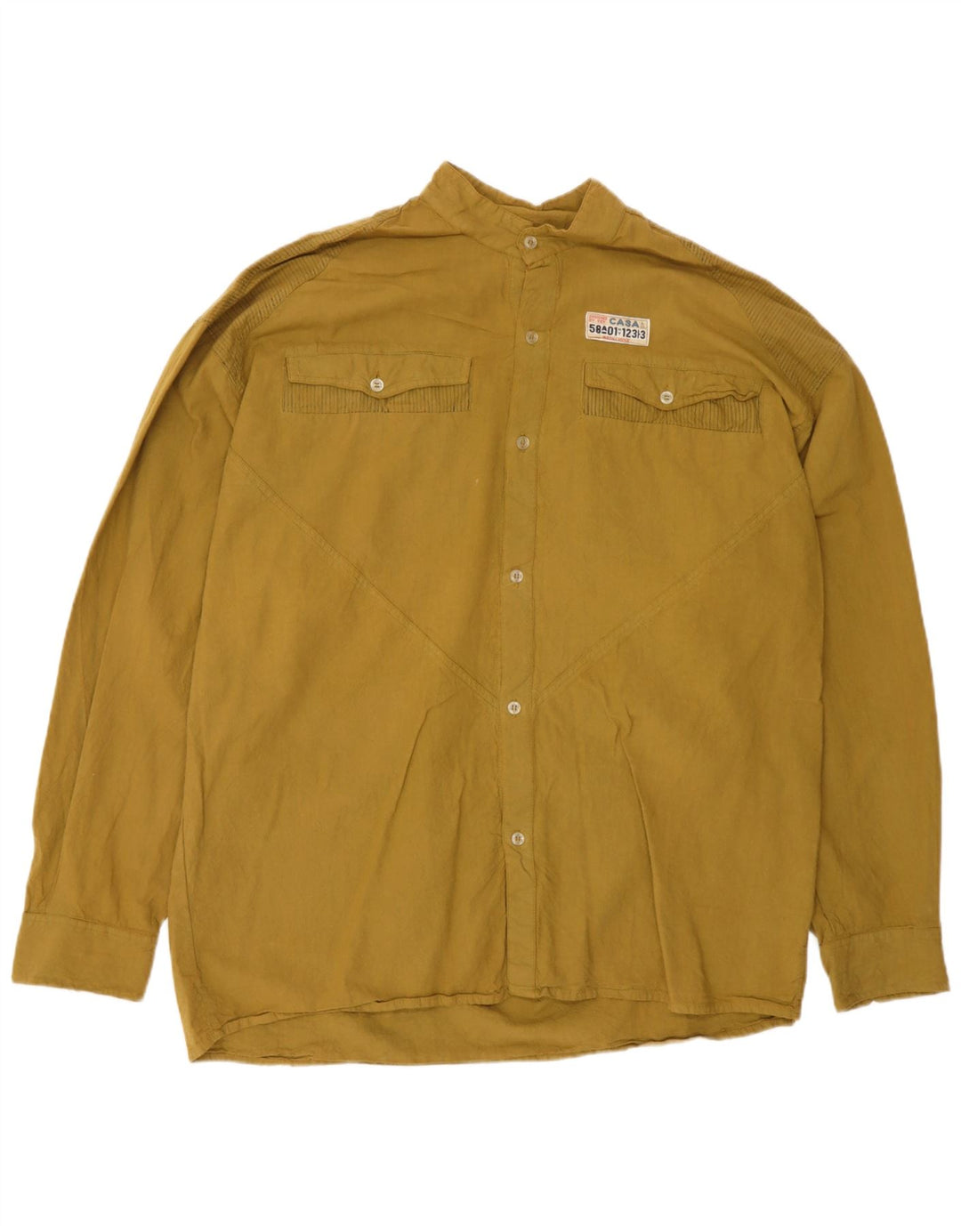 VINTAGE Mens Loose Fit Shirt Small Khaki Cotton