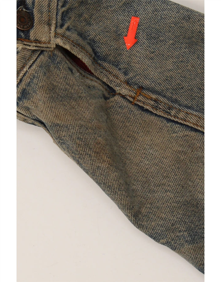 Levi's Mens Crop Denim Jacket UK 42 XL Blue Cotton