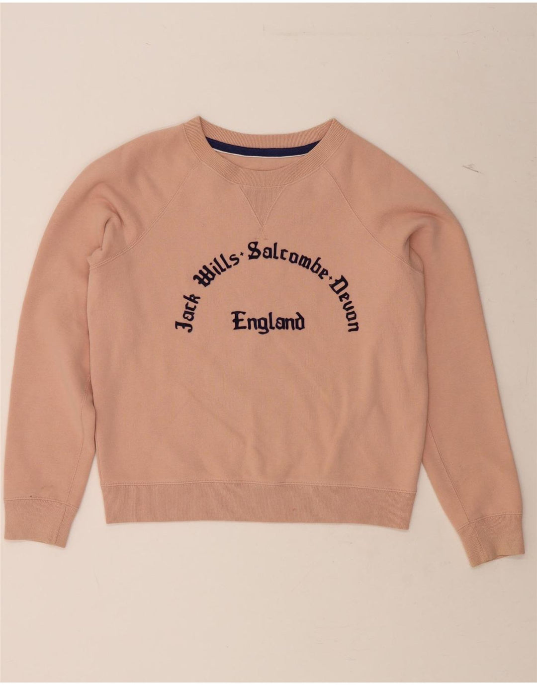 JACK WILLS Womens Oversized Crop Sweatshirt Jumper UK 8 Small  Pink Cotton Vintage Jack Wills and Second-Hand Jack Wills from Messina Hembry 