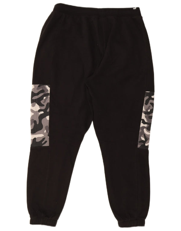 PUMA Mens Graphic Tracksuit Trousers Joggers Large Black Camouflage Cotton