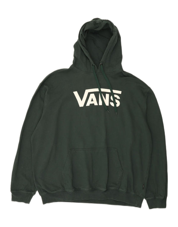 Vans Mens Graphic Hoodie Jumper XL Green Cotton