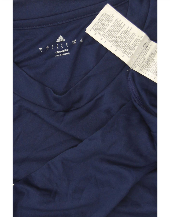 Adidas Mens Climalite T-Shirt Top Large Navy Blue Polyester