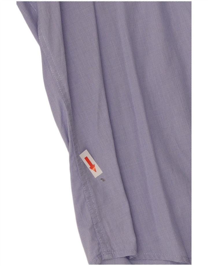 Dack's Mens Slim Fit Shirt Medium Blue Houndstooth