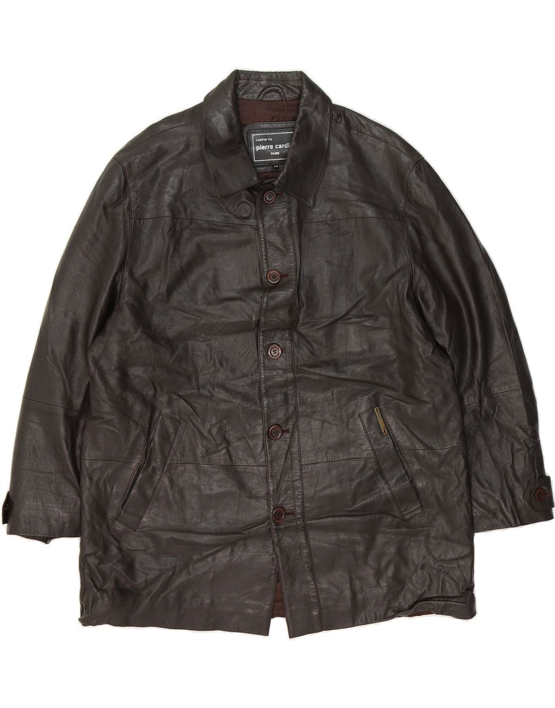 PIERRE CARDIN Mens Leather Jacket IT 58 4XL Brown Leather Vintage Pierre Cardin and Second-Hand Pierre Cardin from Messina Hembry 
