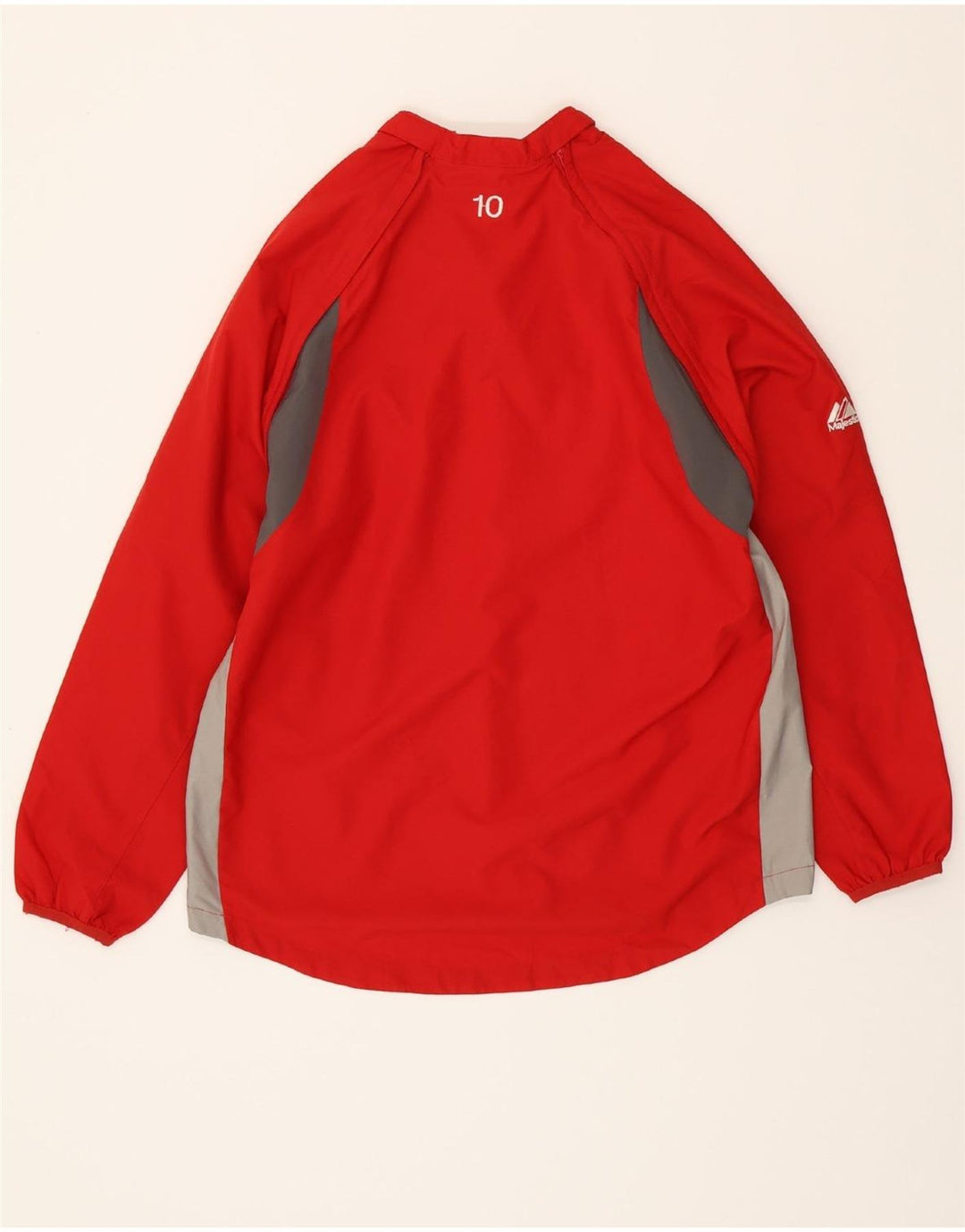MAJESTIC Boys Pullover Tracksuit Top 15-16 Years Large Red Colourblock Vintage Majestic and Second-Hand Majestic from Messina Hembry 