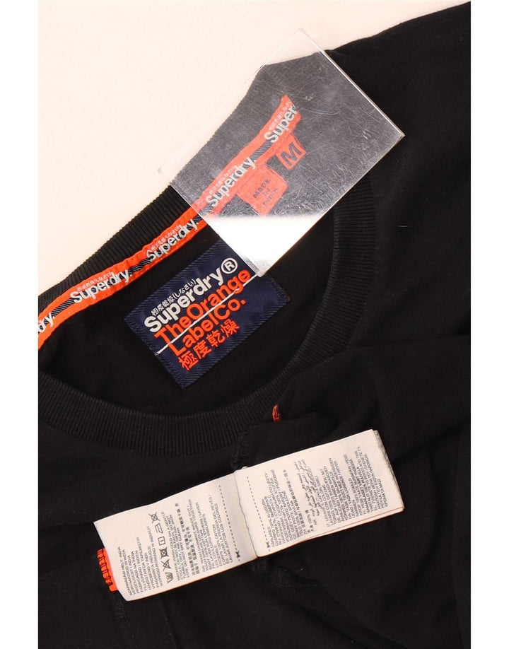 Superdry Mens T-Shirt Top Medium Black Cotton